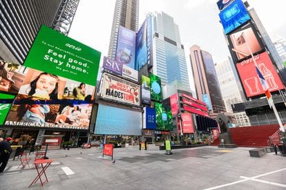 Times Square, en Nueva York, el 26 de agosto.