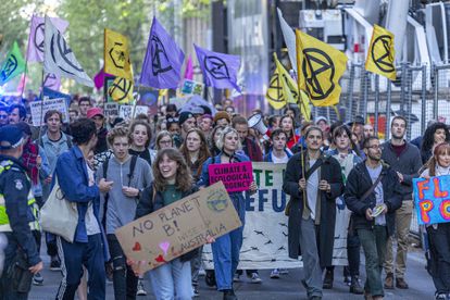 Marcha en Melbourne el 9 de octubre de 2019, parte de una protesta global contra el cambio climático.