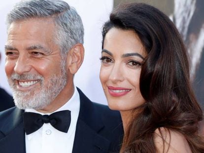 George Clooney y su esposa Amal en una entrega de premios en Hollywood en junio de 2018.