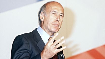 Valery Giscard d'Estaing, durante un acto en Vincennes en 1982.