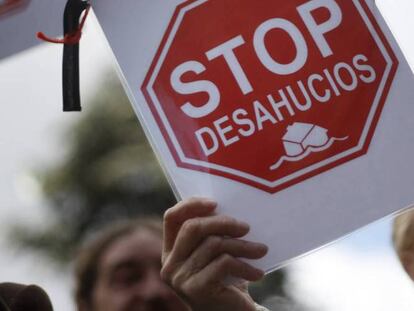 Manifestación de afectados por desahucios.