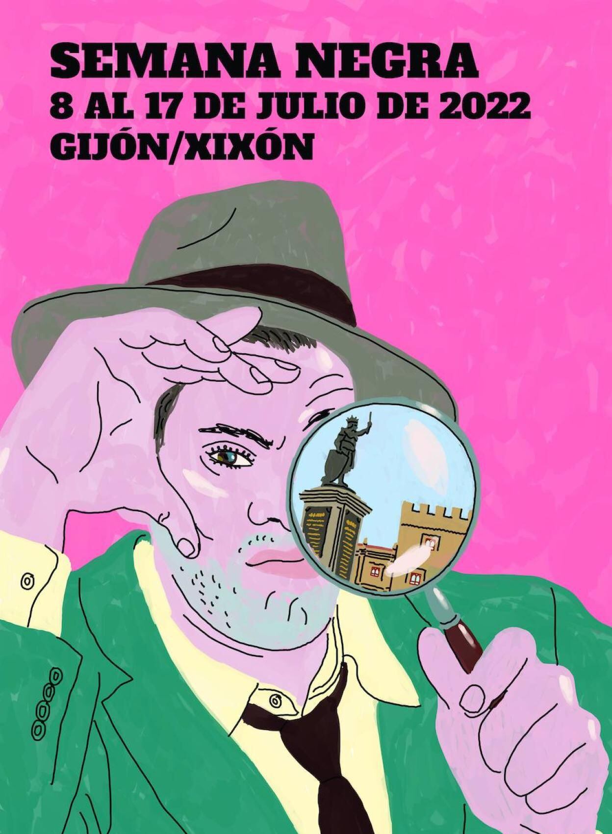 Cartel de la 35ª edición de la Semana Negra de Gijón, diseñado por Marcello Quintanilha.