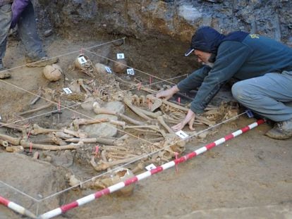Trabajos de exhumación de fusilados en la Guerra Civil en Zigoitia (Álava).