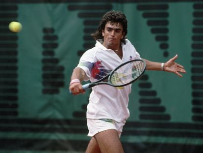 Guillermo Pérez Roldán, en Roland Garros en 1989.