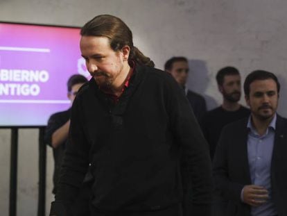 Pablo Iglesias, el 10-N tras conocerse los resultados.