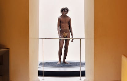 Reconstrucción de un Homo Erectus ergaster del lago Turkana en África en el museo de prehistoria de Eyzies-de-Tayac en Dordoña (Francia).