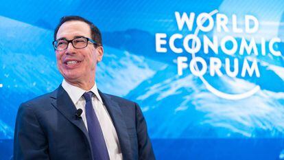 Steven Mnuchin, secretario del Tesoro de EE UU, en Davos. 