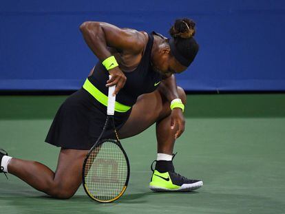 Serena Williams, durante el partido contra Sakkari en Nueva York. / ROBERT DEUTSCH (REUTERS)