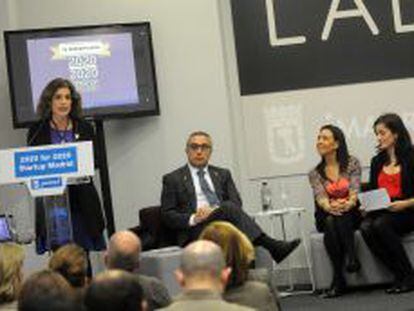 La alcaldesa de Madrid, Ana Botella, en la presentación del acto