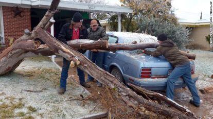 Un &aacute;rbol cae en Texas por el temporal que afecta estos d&iacute;as EE UU.