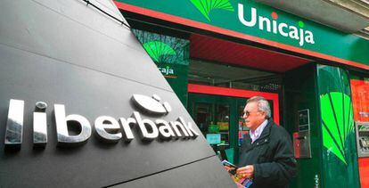 Logotipos de Liberbank y Unicaja