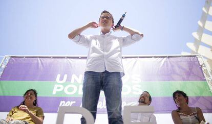 Íñigo Errejón, durante un mitin este sábado en Sevilla.