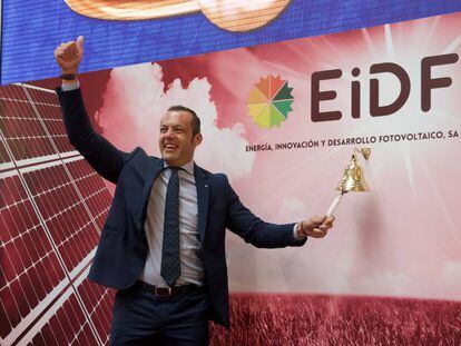 Fernando Romero, director general de EiDF, durante el toque de campana de la salida a Bolsa de la compañía en 2021.