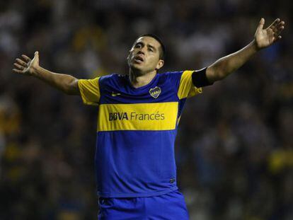 Riquelme, en una final de la Copa Libertadores