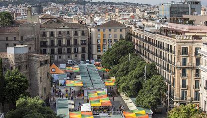 Vista aérea de la Setmana del Llibre en su última edición.