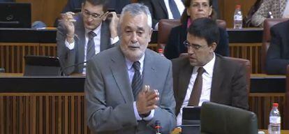 Griñán, este jueves en el Parlamento andaluz.