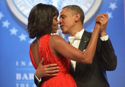 Un momento del baile del 'Commander in Chief' entre el presidente y la primera dama.