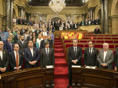 El Parlament, aprovando la declaración de independencia.