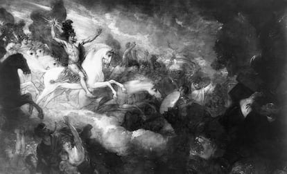 Destrucción de la bestia y el falso profeta. Benjamin West (1804)
