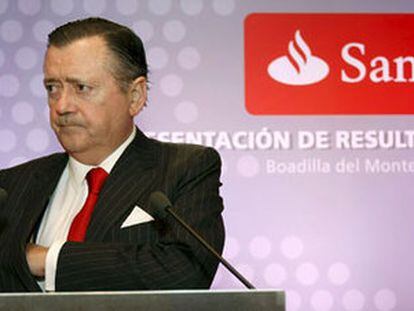 Alfredo Sáenz, vicepresidente y consejero delegado del Grupo Santander, durante la presentación de los resultados.