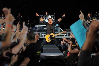 Bruce Springsteen y su banda en Barcelona. 