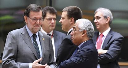 Mariano Rajoy junto al primer ministro portugu&eacute;s Antonio Costa