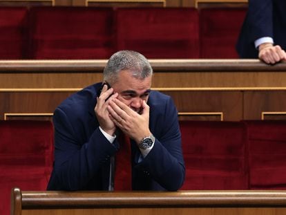 El secretario de Organización del PSOE, Santos Cerdán, el martes en el Congreso.