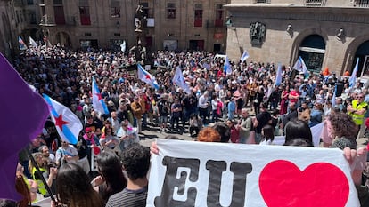 Manifestación por la lengua gallega en Santiago.