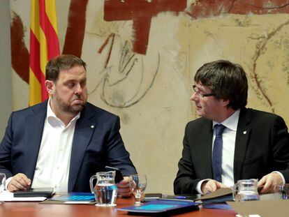 Oriol Junqueras i Carles Puigdemont, una relació gèlida.