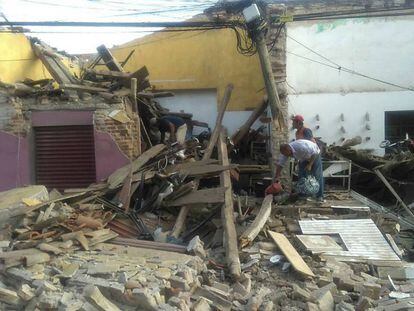 Así ha quedado un edificio en Juchitán (México) tras el terremoto.