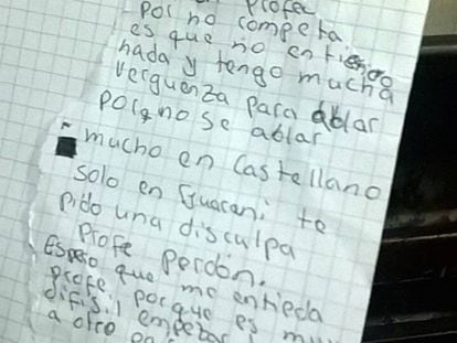 La carta que escribi&oacute; el joven nacido en Paraguay.
