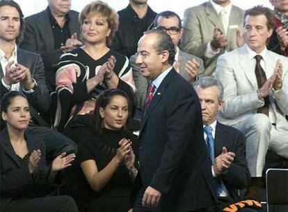 Felipe Calderón, ayer durante el lanzamiento de la campaña Vive México.