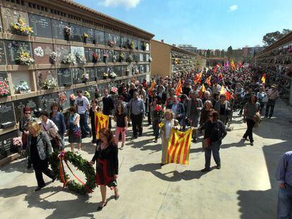 Homenaje en Valencia a las víctimas del franquismo organizado por el Fòrum per la Memòria del País Valencià el pasado abril