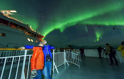 Auroras boreales desde el Hurtigruten.