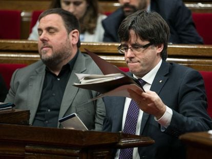 Oriol Junqueras amb el president Carles Puigdemont. 