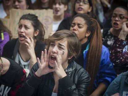 Manifestantes en Barcelona.