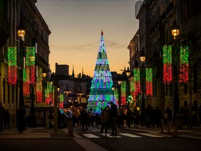 Luces de Navidad, en el centro de Madrid.