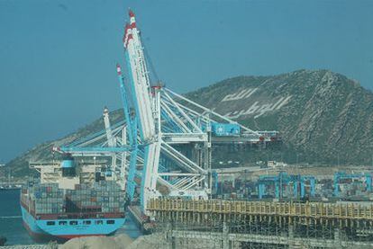 Un muelle de atraque del nuevo puerto Tánger Med