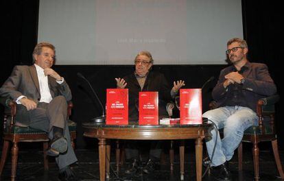Los periodistas Iñaki Gabilondo, José María Izquierdo y Miguel Ángel Oliver