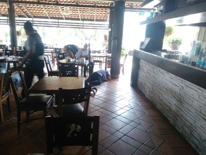 Oscar Arenas, en el restaurante donde lo mataron este viernes.