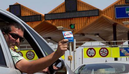 Protesta del colectivo #novullpagar en el peaje de Mollet. 