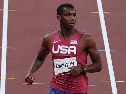 Erriyon Knighton, en las semifinales de los 200m de los Juegos de Tokio del pasado verano.