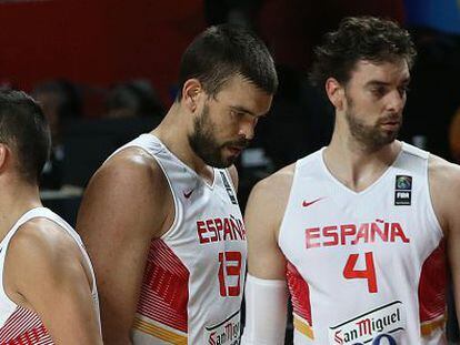 Navarro, Marc y Pau, ante Senegal en el Mundial.