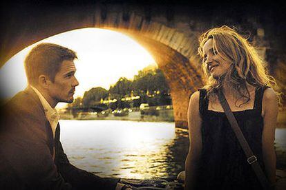 Ethan Hawke y Julie Delpy, en <i>Antes del atardecer.<i>