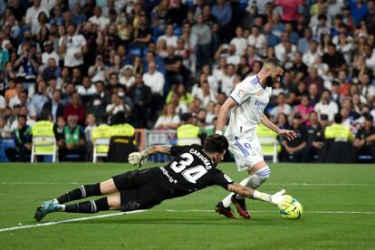 El madridista Karim Benzema en un partido de la pasada temporada de LaLiga Santander.