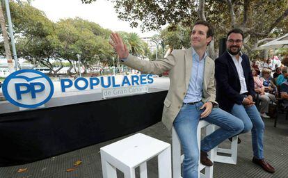 Pablo Casado y Asier Antona, durante un acto en Gran Canaria. 