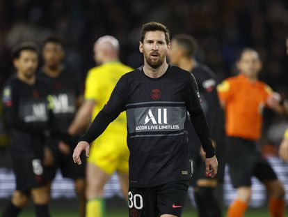 Messi, durante el Nantes-París Saint Germain (3-1) disputado este sábado.