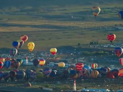 En vídeo, las imágenes de los globos aerostáticos sobre el cielo de Nuevo México.