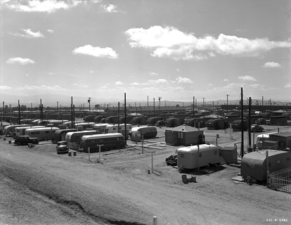 Algunas caravanas en las que vivían los participantes del Proyecto Manhattan.