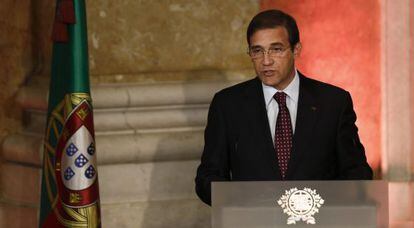 El primer ministro portugu&eacute;s, Pedro Passos Coelho, este viernes en Lisboa.